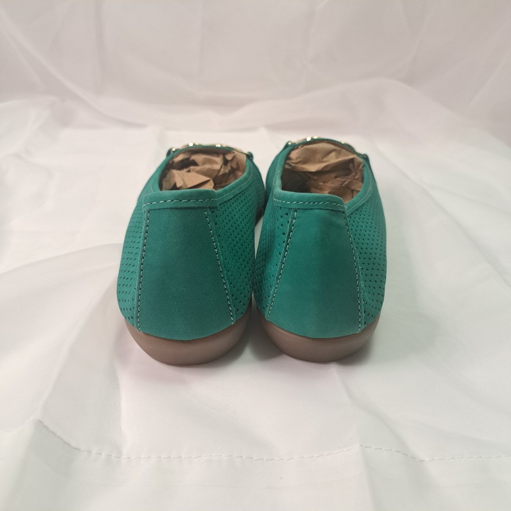 Aerosoles High "Big" Bet 8.5 Nubuck Blue/Grn Ballet Flats Old Money Modern Chic - Picture 7 of 8